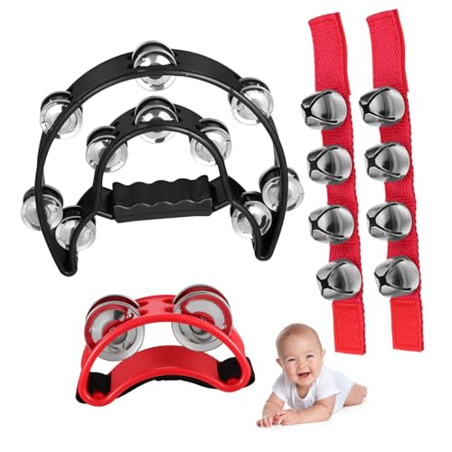 Toddmomy 4Stücke Hand Foot Tambourine Educational Musical Toy for Includes Wrist Bells for Rhythm Development and Fun Learning Toddmomy 4Stücke Hand Foot Tambourine Educational Musical Toy for Includes Wrist Bells for Rhythm Development and Fun Learning von Toddmomy