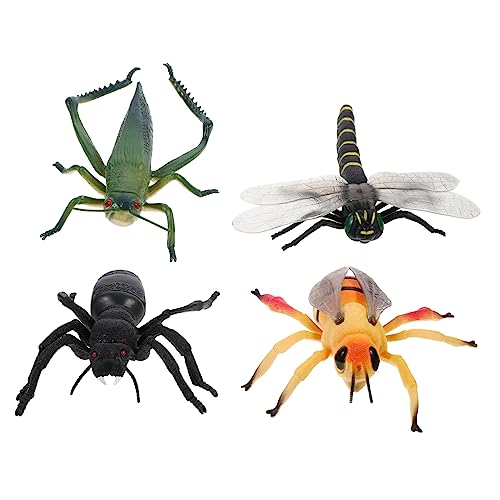 Toddmomy 4Stücke Insektenmodelle für Teiliges mit Realistischen Tierfiguren Biene und Libelle Lernspielzeug Kreativität von Toddmomy