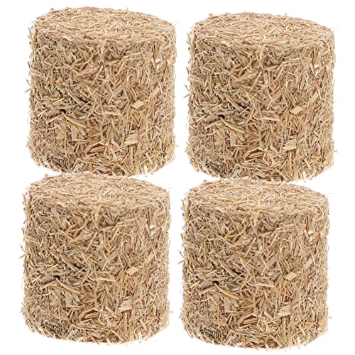 Toddmomy 4Stücke Mini Heuballen Dekoration Künstliche Heuballen Für Gartenlandschaftsdekor Und DIY Projekte Rustikale Tischdekoration Für Puppenhäuser Und Innenräume von Toddmomy