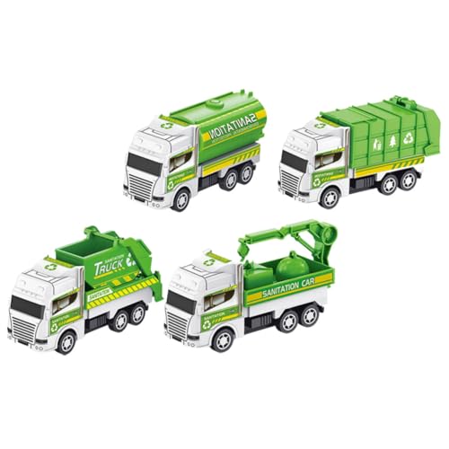 Toddmomy Müllwagen Spielzeugauto mit Reibungsantrieb für Kleinkinder 4 Stücke Fördert Kreativität Hand Auge Koordination für Jungen und Mädchen von Toddmomy