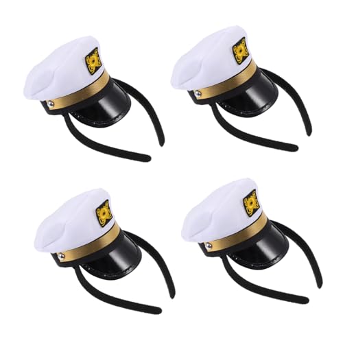 Toddmomy 4Stücke Sailor Hut Haarbänder Einzigartige Hut Stirnbänder für Kostüm Party Kunststoff Kopfdrücken Charmantes Haar für Kleine Matrosen von Toddmomy