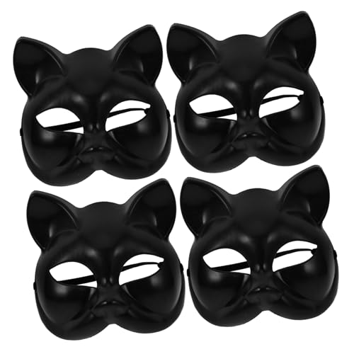 Toddmomy 4Stücke Schwarze Katzenmaske für Halloween Kostümpartys DIY Leere zum Gestalten Kreatives Masken Cosplay für Männer und Frauen für Maskenball Toddmomy 4Stücke Schwarze Katzenmaske für Halloween Kostümpartys DIY Leere zum Gestalten Kreatives Masken Cosplay für Männer und Frauen für Maskenball von Toddmomy