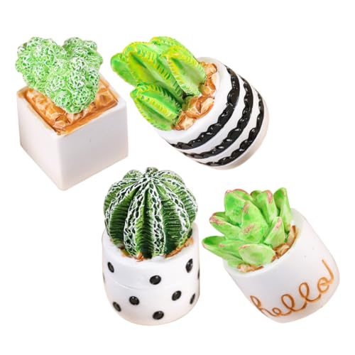 Toddmomy 4stücke Miniatur Kaktus Deko Teiliges Bonsai Pflanzen Arrangement Für Puppenhaus Wohnzimmer Kunstpflanzen Für Zen Garten Kreative Deko Ideen Hochwertige Resin Figuren von Toddmomy
