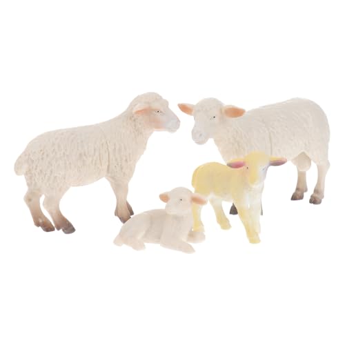 Toddmomy 4 Stück Schaf Ebene Modell Spielzeug Realistisches Lernspielzeug für Kinder Simulation Tiere für Party Dekoration und Spielsets von Toddmomy