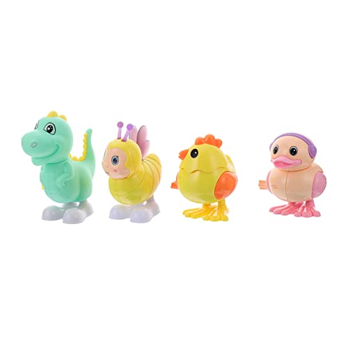 Toddmomy 4Stücke Tieraufziehspielzeug Teiliges Tiermodell Küken Ente Biene Dinosaurier für Hochwertiges und Langlebiges Aufziehspielzeug für Drinnen und Draußen von Toddmomy