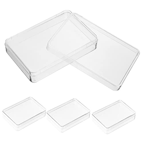Toddmomy 4Stücke Transparentes Kunststoff Spielkartenetui für Pokerkarten Organizer Leichtes Öffnen und Schließen Karten Knöpfe und Mehr von Toddmomy