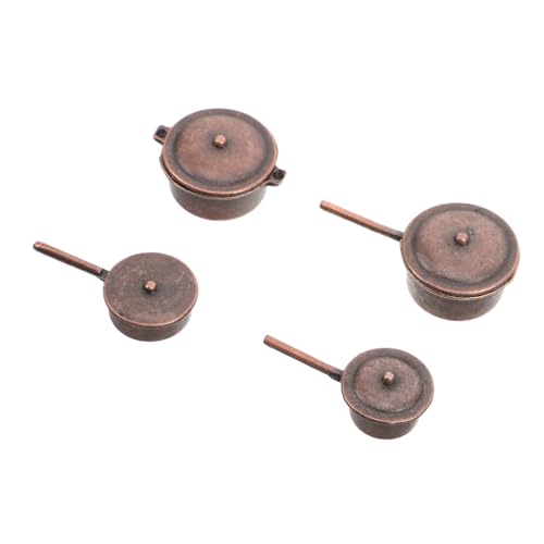 Toddmomy 4pcs Dollhouse Miniatur Küchenmöbel Set Realistisches Mini -kochgeschirr Für Puppenhausküche Und Wohnzimmerdekoration von Toddmomy