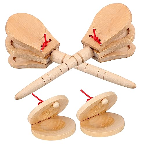 Toddmomy 4stücke Holzkastagnetten Für Anfänger Kleine Musikinstrumente Zum Üben Fingerpercussion Griff Geeignet Als Lernspielzeug Für Vorschulkinder von Toddmomy
