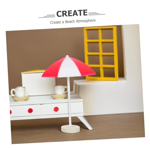 Toddmomy 5 Sätze Mini Strand Schirm und Liegestuhl Teilig Robuste Miniatur Deko für Puppenhaus Bonsai Garten und DIY Bastelprojekte Leichte Vielseitige Mikro Strandaccessoires für Kreative von Toddmomy