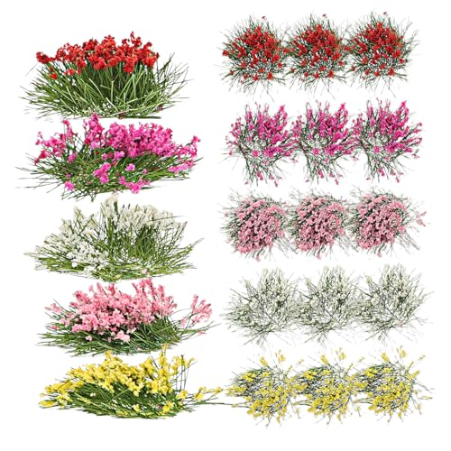 Toddmomy 5 Sätze Miniatur Blumencluster für Puppenhaus Teiliges Dekorationsset Einfach zu Verwenden Lifelike Pflanzen für Gartenlandschaften von Toddmomy