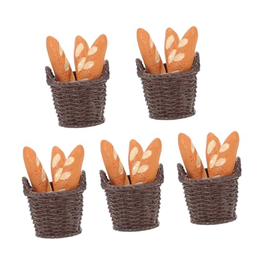 Toddmomy 5 Satz Teiliges Miniatur-brotkorb Realistischen Kunststoffbasierten Französischen Broten Vielseitig für Puppenhaus-küchen Bäckerei-Dekoration und Fotografie-szenen Kompakt und von Toddmomy