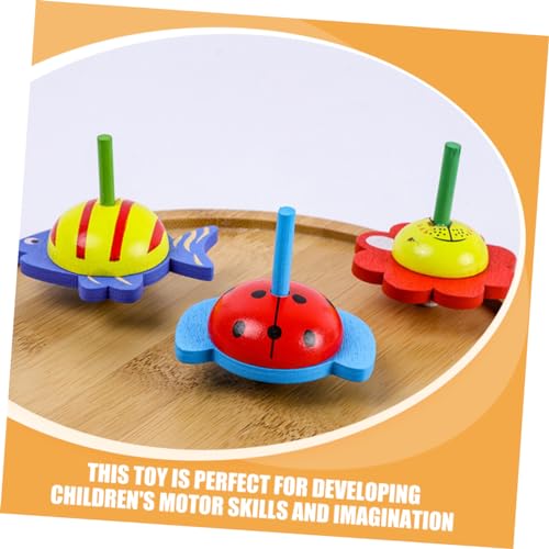 Toddmomy 5 Stück Buntes Teiliges Holz Gyro Interaktives Drehbares Kreiselspielzeug Motorikförderndes Gyroskop für Spielerisches Lernen und Partygeschenk von Toddmomy
