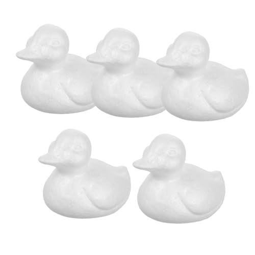 Toddmomy 5 Stück DIY Schaumstoff Enten Weiße Schaumstoff Tiere für Bastelprojekte Hochzeits und Partydekorationen Kreative Handmalerei für Erwachsene von Toddmomy