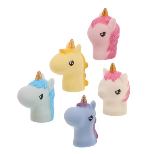 Toddmomy 5 Stück Einhorn Handpuppe Einhorn Tiermodell für Langlebige Spielzeugpuppe Fingerpuppe für Alligatorpuppe seltsam Mini-Fidgets Vinyl von Toddmomy