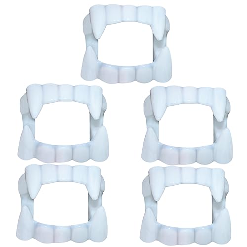 Toddmomy 5 Stück Gefälschte Zähne Halloween Zähne Modell Gebiss Für Halloween Lustige Zähne Modell Zähne Hülse Weiß von Toddmomy
