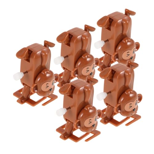 Toddmomy 5 Stück Kleines Affenspielzeug im Handstand Spielzeugauto Dinosaurier Roboter Bausatz kinderspielzeug aufziehen Partygeschenke für Kleinkinder Plastik Light Brown von Toddmomy
