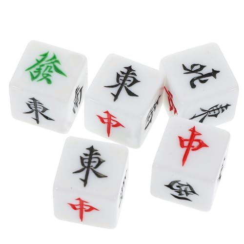 Toddmomy 5 Stück Mahjong Würfel aus Robustem Acryl mit Himmelsrichtungen Ost Süd West Nord für Brettspiele Party Deko Spielzubehör Vielseitig Einsetzbar für Zuhause Bar und Ktv von Toddmomy