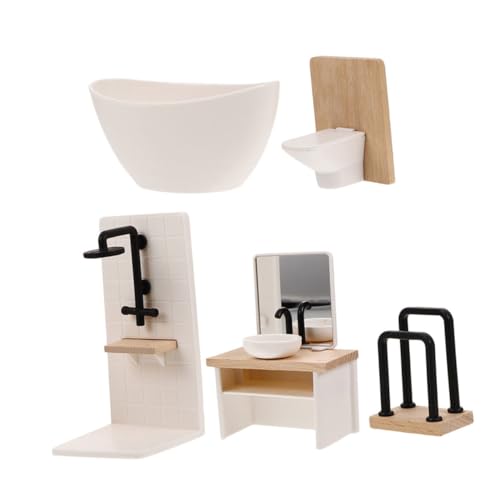 Toddmomy 5 Stück Maßstab Miniatur Badezimmermöbel mit Badewanne Dusche Wc Waschbecken und Handtuchhalter für Puppenhaus Dekoration und Spiel Toddmomy 5 Stück Maßstab Miniatur Badezimmermöbel mit Badewanne Dusche Wc Waschbecken und Handtuchhalter für Puppenhaus Dekoration und Spiel von Toddmomy