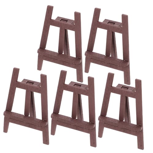 Toddmomy 5 Stück Mini Holzstaffelei Teilig Miniatur Dekoration für Puppenhaus Eleganter Displayständer Robustes Holzmodell für Fotorequisit und Miniaturlandschaft von Toddmomy