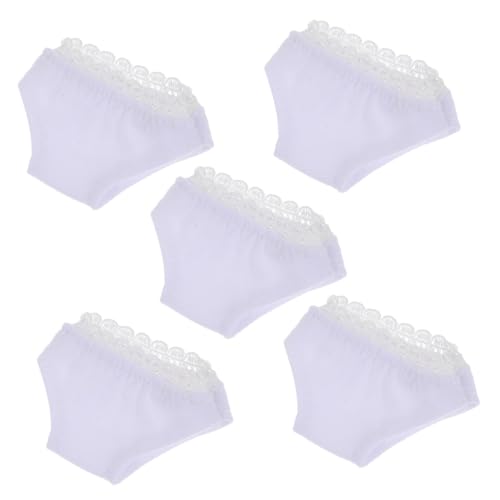 Toddmomy 5 Stück Mini Puppenunterwäsche aus Elastischem Baumwollstoff Weiße Puppenunterhosen für Puppen Pflegeleicht Praktisch und Dekorativ für Puppenkleidung von Toddmomy