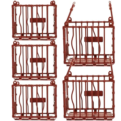 Toddmomy Miniatur Tierkäfig Modell 5Stücke Kunststoff Kleiner Haustier Käfig Requisite für Selbstgemacht Kleiner Haus Dekoration Spielzeug für Kleine Tiere von Toddmomy