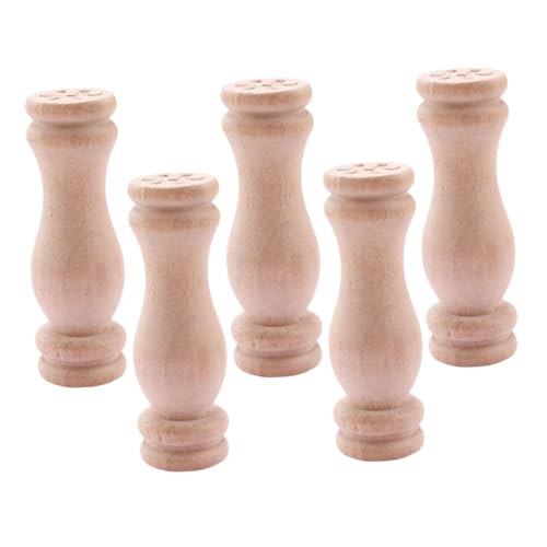 Toddmomy 5 Stück Puppenhaus Möbel Zubehör Stabile Holzmöbel Säule für Miniatur Garten und Spielhaus Kindgerechtes DIY Bastelset von Toddmomy