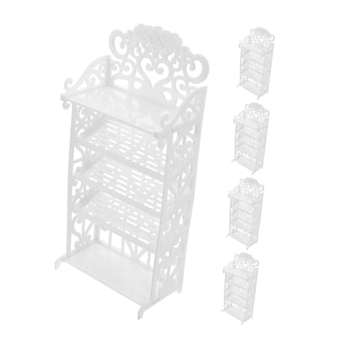 Toddmomy 5 Stück Puppenschuhschrankspielzeug Mini-Kleiderschrank Puppenschrank Schuhspeicherregal Puppenspielsetmöbel Puppenmöbelmodell Puppenmöbel für Mädchen Miniaturzubehör Plastik Weiß von Toddmomy