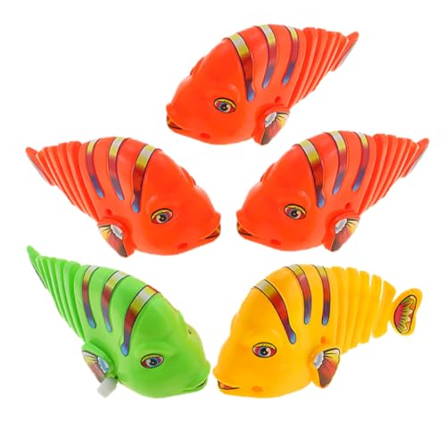 Toddmomy 5 Stück Schwungfischspielzeug Uhrwerk-Fischspielzeug Wind Kinderfisch badespielzeug Haustierfischspielzeug Kinderspielzeug Badewanne Roboterfisch Plastik Zufällige Farbe von Toddmomy