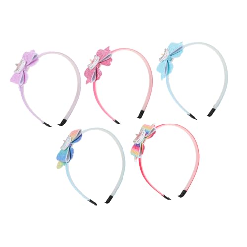 Toddmomy 5 Stück Teiliges Einhorn Haarreifen für Modische Haarschmuck mit Buntem Schleifen design Glänzend und Festlich für Geburtstagsfeiern und Partyaccessoires von Toddmomy