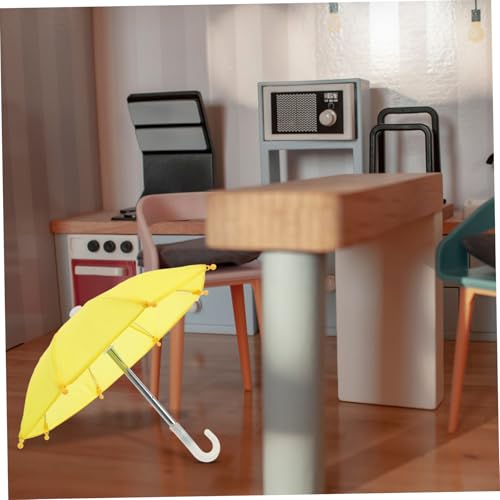 Toddmomy 5 Stück Teiliges Farbige Puppenhaus Dekoration Realistisch Gestaltete Mini schirme in Gelb Blau Grün Violett Weiß Geeignet als Miniaturmöbel zubehör von Toddmomy