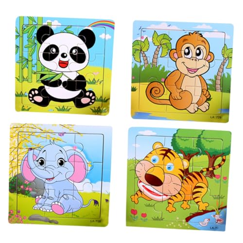 Toddmomy 5 Stück Teiliges Holzpuzzle mit Elefant Tiger Panda AFFE und Schmetterling Pädagogisches Lernspielzeug für Interaktives DIY Holzspielzeug zur Frühkindlichen von Toddmomy