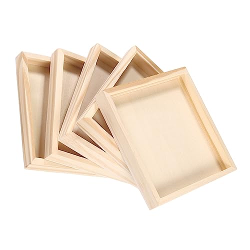 Toddmomy 5 Stück Teiliges Holztablett Quadratisch Stabile Aufbewahrung für Bausteine rutschfest Vielseitig Einsetzbar Praktische Holztrays für Bausteinorganisation und Dekoration von Toddmomy