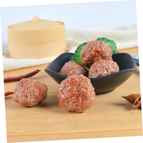 Toddmomy 5 Stück Teiliges Künstliche Rindfleischbällchen aus PVC Realistische Fleischbällchen Deko für Küche Tisch Fotorequisiten Langlebig Verschleißfest von Toddmomy