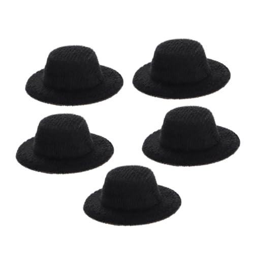 Toddmomy 5 Stück Teiliges Mini Filzhüte für Puppen Dekorative Kleine Formelle Mini Hüte aus Vielseitig für Basteln Partydeko und Puppenzubehör Schwarz für Weihnachts und Geburtstagsfeiern von Toddmomy