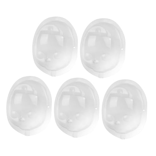 Toddmomy 5 Stück Teiliges Mini gesichtsschutz Puppen Transparente Staubdichte Gesichtsabdeckung mit Doppellöchern Geeignet für DIY Puppenhandwerk und Kleine Loli Puppen Praktisches Zubehör von Toddmomy