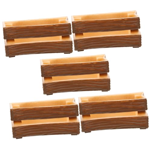 Toddmomy 5 Stück Teiliges Miniatur Holzboxen Puppenhaus Deko Realistische Kisten für Mikro Szenen und Spielzeugbedarf für Kreative Bastelprojekte und Dekoration von Toddmomy