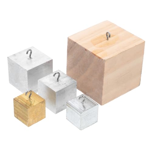 Toddmomy 5 Stück Teiliges Set Dichtewürfel mit Haken für Wissenschaftliche Experimente Vielseitig Einsetzbar aus Kupfer Aluminium und Holz Gefertigt für Bildungsdemonstrationen von Toddmomy
