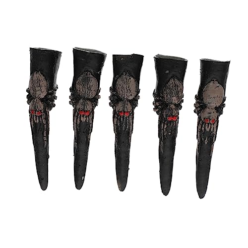 Toddmomy 5 Stück Teiliges Set Halloween Fingerabdeckungen Künstliche Hexennägel für Kostümpartys Karneval und Grusel Events Toddmomy 5 Stück Teiliges Set Halloween Fingerabdeckungen Künstliche Hexennägel für Kostümpartys Karneval und Grusel Events von Toddmomy