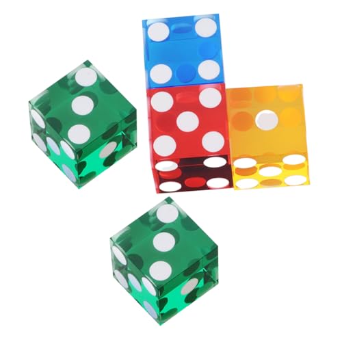 Toddmomy 5 Stück Teiliges Transparent mit Klaren Punkten Rechtwinklige Ecken Robuste Spielwürfel für Party Bar und Brettspiele Lustige Würfel für Unterhaltung und Zufällige Zufällige Farbe von Toddmomy