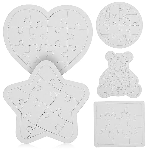 Toddmomy 5 Weiße Leere Puzzles Zum Zeichnen Leere Herz-Bären-Puzzleteile Für Heimwerker- Kunst- Und Handwerksprojekte Partygeschenke von Toddmomy