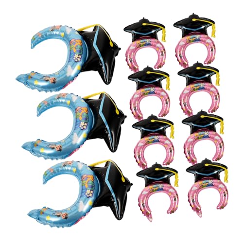 Toddmomy 50 Stück Aufblasbare Abschluss Headbands aus Aluminiumfolie Doppelseitig Blau Rosa Langlebige Party Haarreifen als Fotorequisite für Abschlussfeier und Dekoration von Toddmomy