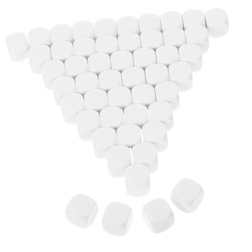 Toddmomy 50 Stück Blankowürfel Standard Spielwürfel Blanko Tischwürfel Standard Gaming Würfel Miniaturwürfel Sechsseitige Würfel Für Spiele Massen Spielwürfel Gaming Würfel Für Den von Toddmomy