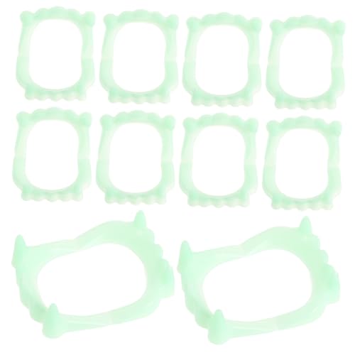 Toddmomy 50 Stück Fluoreszierende Halloween Vampirzähne Leuchtendes Cosplay Requisit Langlebige Fake Zähne für Party Kostüm Zubehör Geeignet für Erwachsene und Themenpartys von Toddmomy