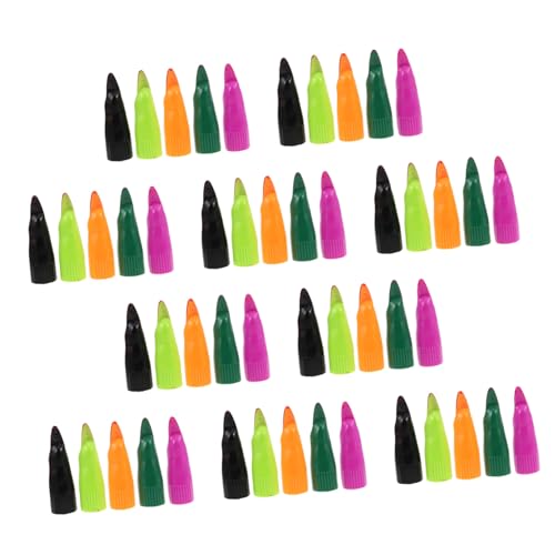 Toddmomy 50 Stück Halloween Hexen Fingernägel Bunte Lange Vampir Nägel Für Party Kostüm Cosplay Zubehör von Toddmomy