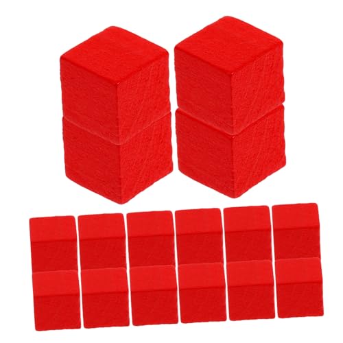 Toddmomy 50 Stück Holz Schachfiguren Quadratisch Rot Kleine Holzspielsteine für Brettspiele Ersatzspielsteine Spielzubehör Glatt Fördert Logisches von Toddmomy