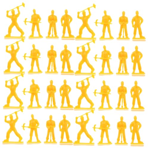 Toddmomy 50 Stück Kleine -Spielzeuge Figuren Umweltfreundliche Spielzeuge konstruktionsspielzeug für Kleinkinder winzig Arbeitnehmer Stütze Mini pp Yellow von Toddmomy