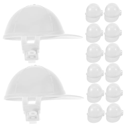 Toddmomy 50 Stück Mini -Helm -Helm Spielzeuggeburtstagshüte Miniatur-bauhut Puppe Kappen Winzig BAU Von Schutzhelmen Kleid Party Spielsachen Weiß Plastik von Toddmomy
