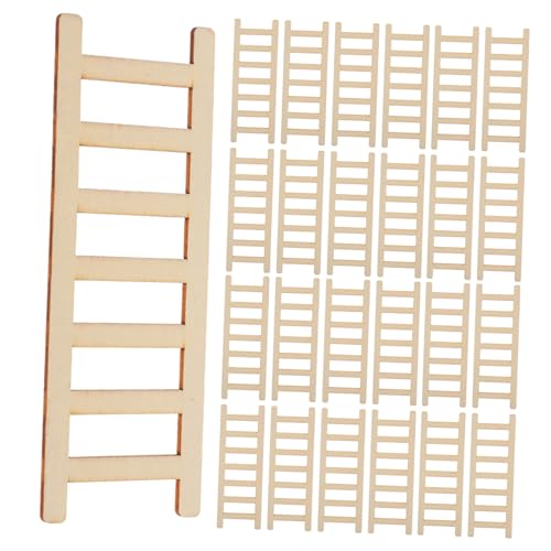 Toddmomy 50 Stück Mini Holzleiter Realistische Miniatur Puppenhaus Treppe Vielseitige DIY Dekoration für Feengarten Mikro Landschaft und Kleine Puppenhaus Szenerien von Toddmomy