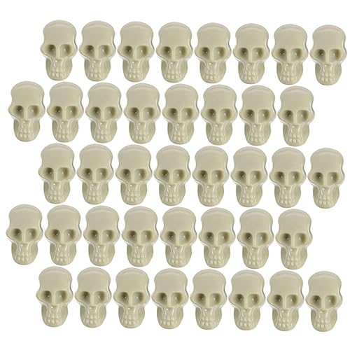 Toddmomy 50 Stück Mini Totenköpfe Halloween Deko Skelettköpfe DIY Zubehör Realistische Kleine Schädel Tischdekoration Party Requisiten für Gruselige von Toddmomy