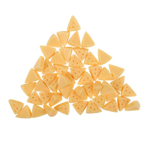 Toddmomy 50 Stücke Simulierte Käse Modelle für Selbstgemacht Bastelarbeiten und Fotografie Requisiten Lebensechte Käseornamente für Partydekoration und Scrapbooking von Toddmomy